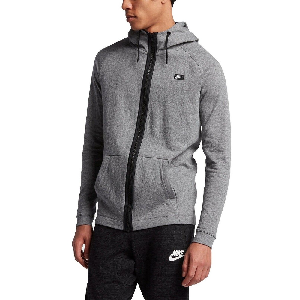 Nike Men modern full zip hoodie Sweatshirt grey 832166 Cotton Blend Stretchy XXL